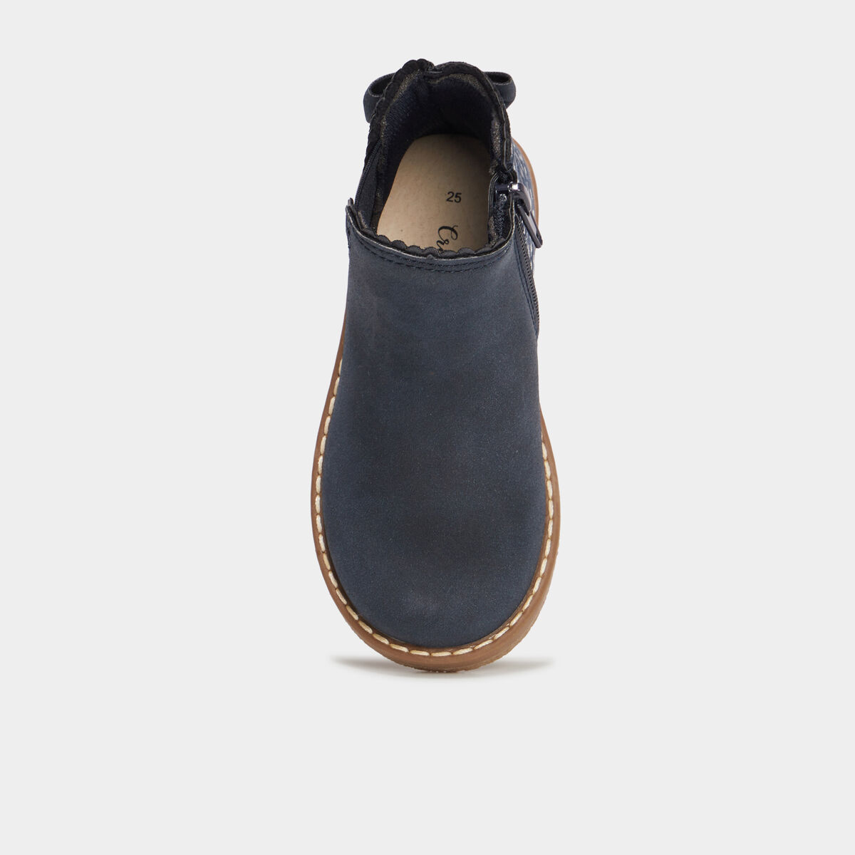 Bottines métallisées avec noeuds bleu marine fille