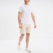 Bermuda droit effet reliéfé ecru homme
