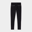 Jeans slim détails zippés denim noir femme