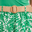 Pantalon large fluide avec ceinture vert femme