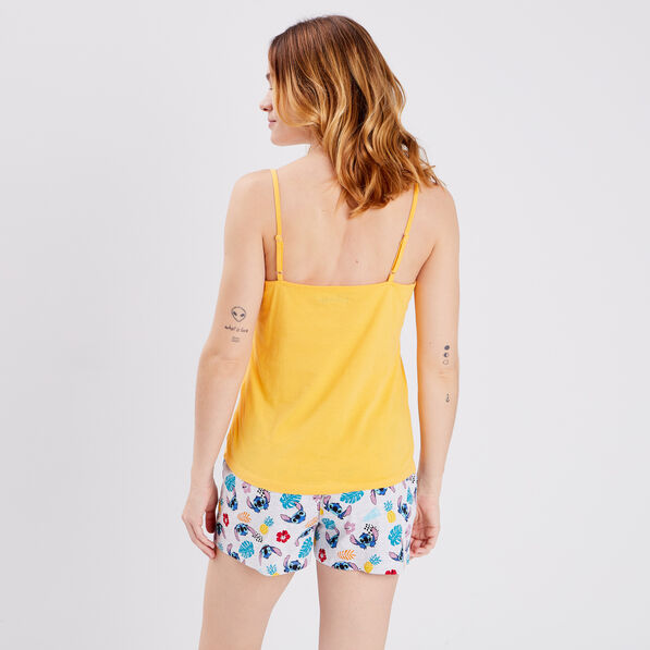 ensemble pyjama 2 pieces lilo et stitch jaune moutarde femme Ensemble pyjama 2 pièces Lilo et Stitch jaune moutarde femme