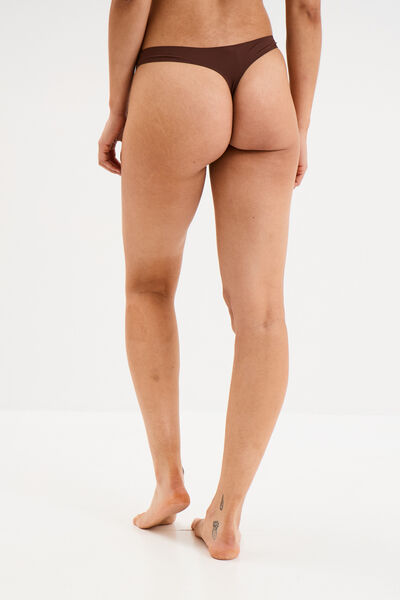 String microfibre sans coutures marron femme