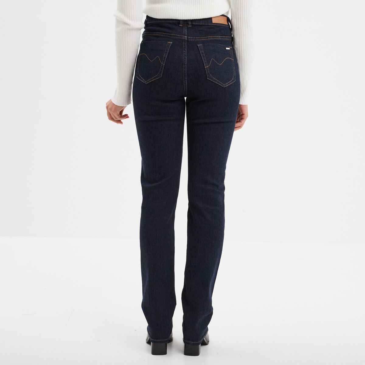 Jeans straight taille standard Creeks denim brut femme