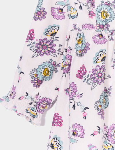 Robe velours à volants Creeks rose pastel bébé fille