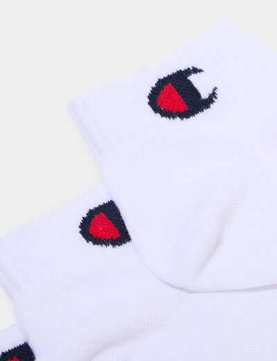 Lot 3 paires socquettes Champion blanc homme