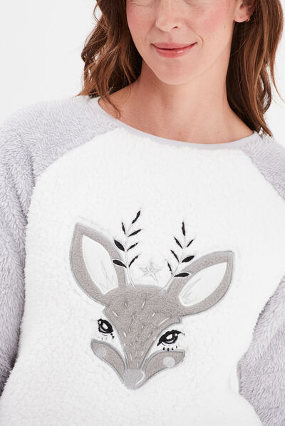Ensemble pyjama 2 pièces gris femme