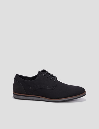 Derbies plates à lacets noir homme