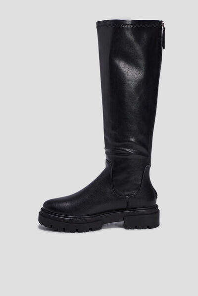 Bottes crantées noir femme
