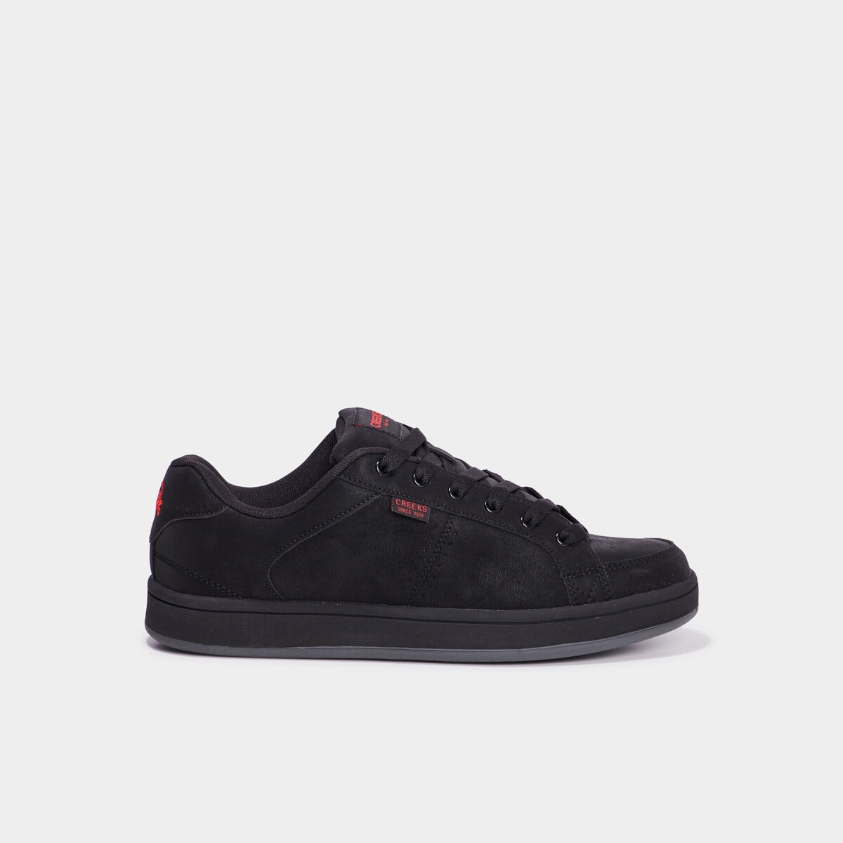Tennis à lacets bout rond noir homme