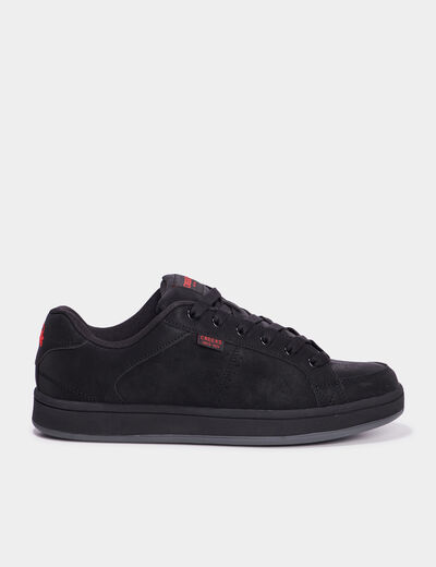 Tennis à lacets bout rond noir homme