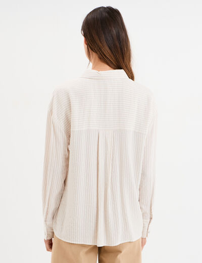 Chemise manches longues beige femme