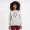 Sweat col rond manches longues gris femme