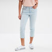 Corsaire slim en jean denim bleach femme