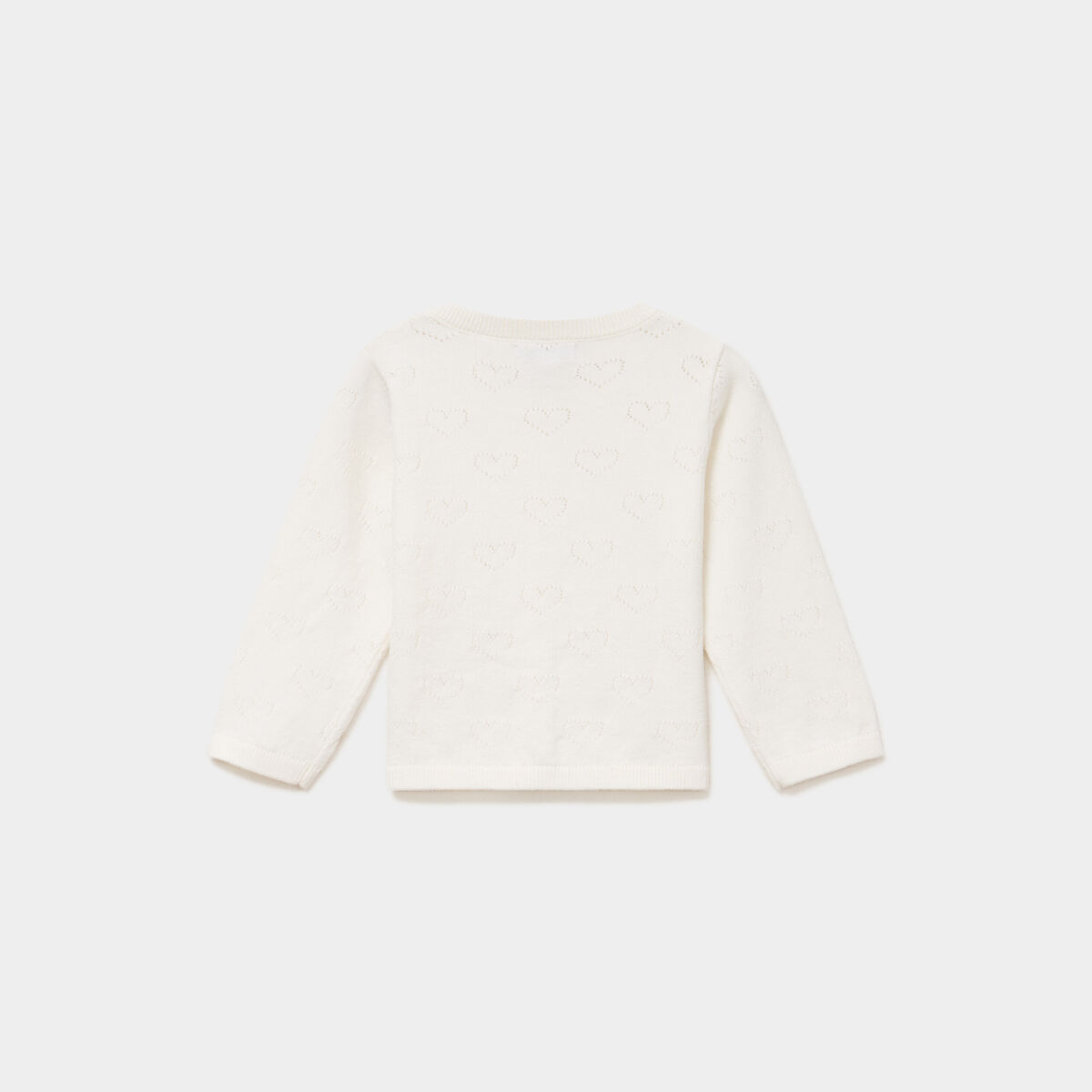 Gilet manches longues boutonn&eacute; blanc b&eacute;b&eacute; fille