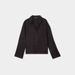 Chemise manches retroussables noir femme