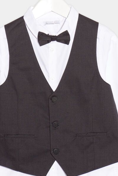 Ensemble 2 pièces chemise et veston blanc garçon