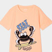 T-shirt sequins r&eacute;versibles orange fluo gar&ccedil;on