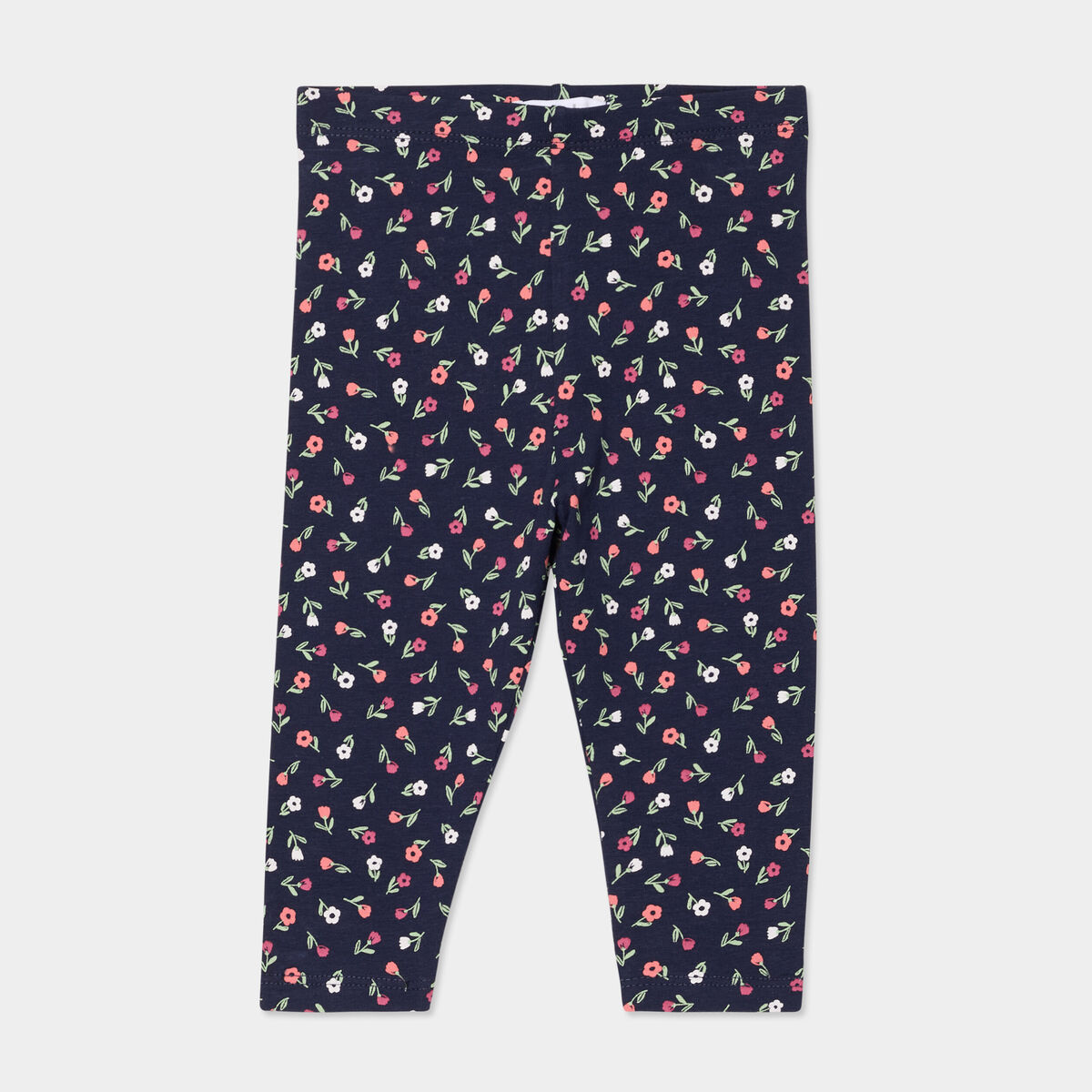 Legging taille &eacute;lastiqu&eacute;e coton bleu marine b&eacute;b&eacute; fille