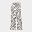 Pantalon large taille &eacute;lastiqu&eacute;e blanc femme
