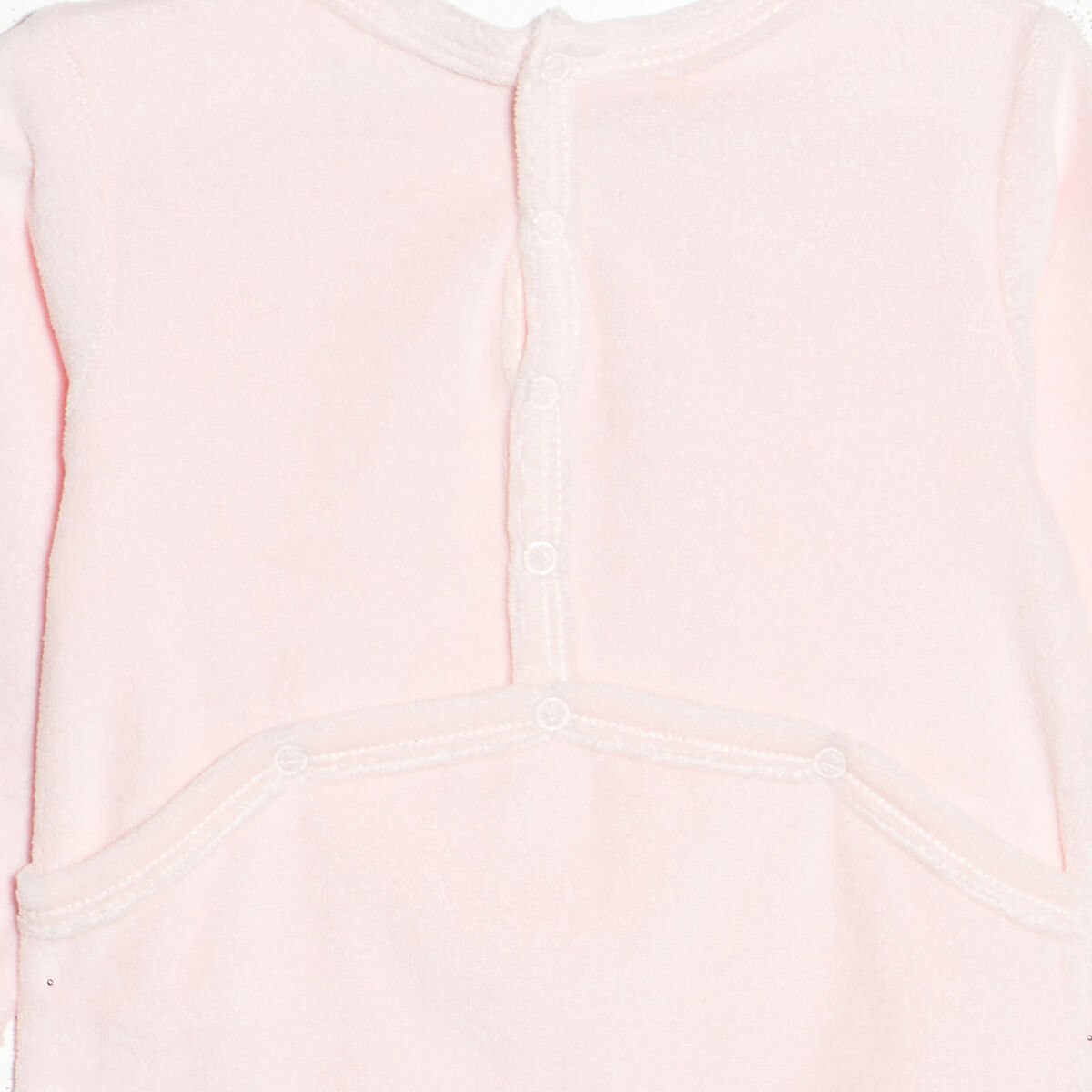 Dors-bien velours manches longues rose clair bébé fille