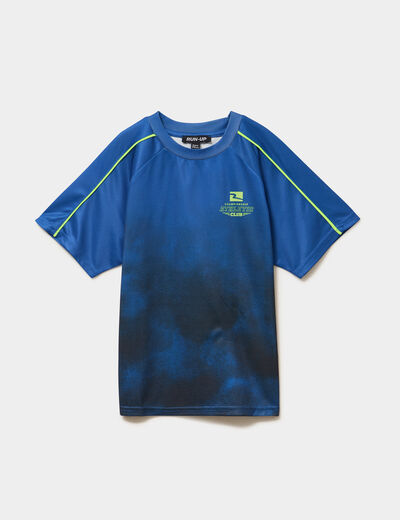 T-shirt de sport relax &agrave; manches courtes bleu electrique gar&ccedil;on