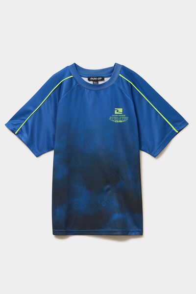 T-shirt de sport relax &agrave; manches courtes bleu electrique gar&ccedil;on
