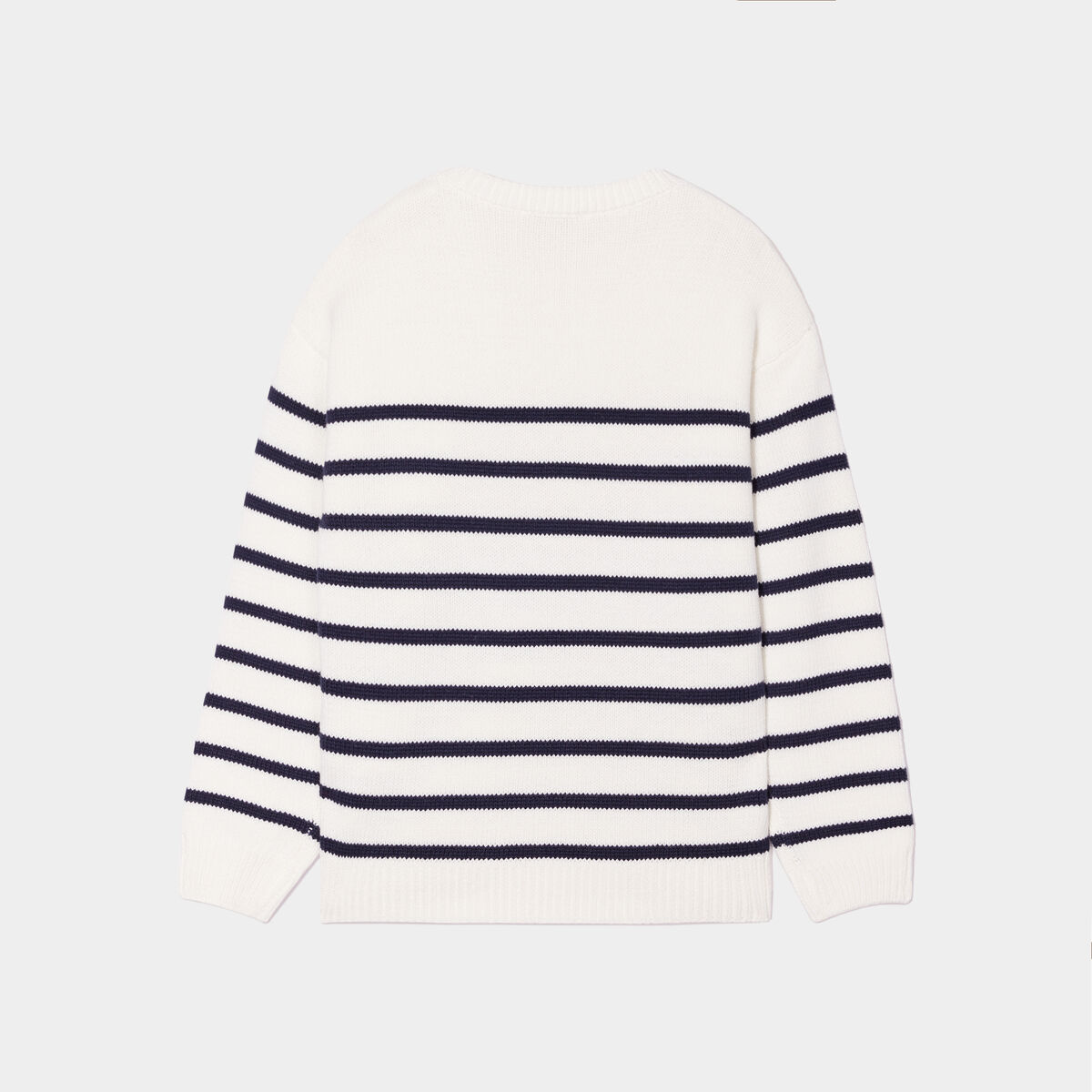 Pull marinière épaule boutonnée Creeks ecru fille