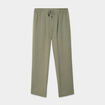 Pantalon fluide coupe cigarette vert kaki femme