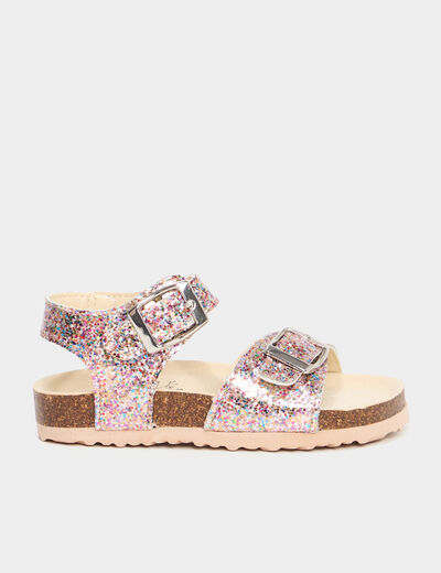 Sandales &agrave; paillettes multicolore fille