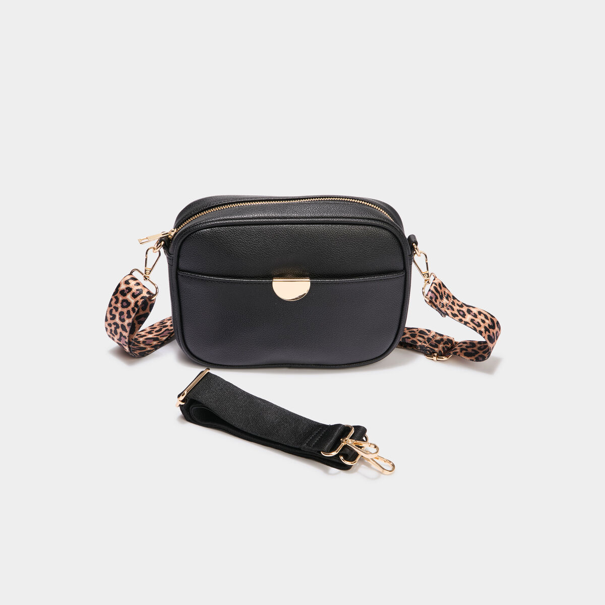 Sac arrondi avec 2 bandoulières noir femme