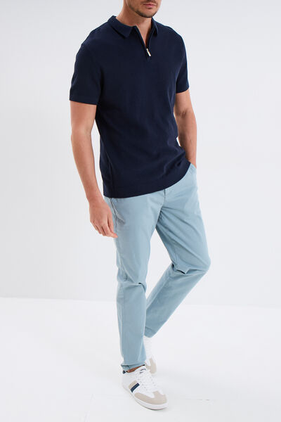 Pantalon chino droit stretch gris homme