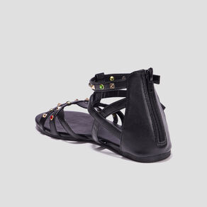 Sandales plates détails bijoux Liberto noir femme