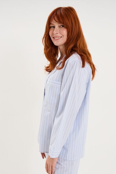 Ensemble pyjama chemise manches longues ecru femme