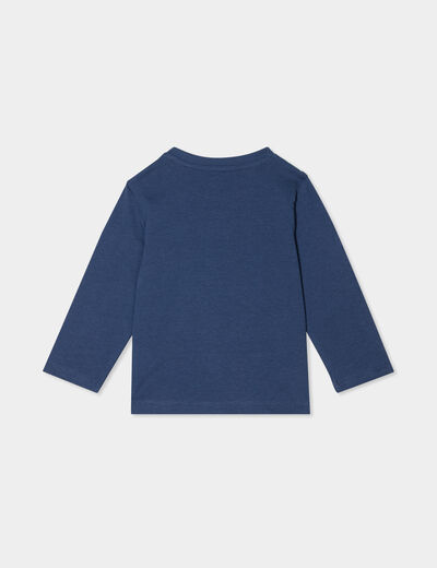T-shirt épaule boutonnée manches longues bleu marine bébé garçon