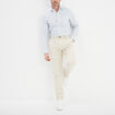 Pantalon chino droit stretch retroussé beige homme
