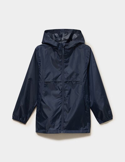 Veste imperm&eacute;able coupe-vent bleu marine mixte