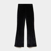 Pantalon flare effet velours &agrave; strass noir fille