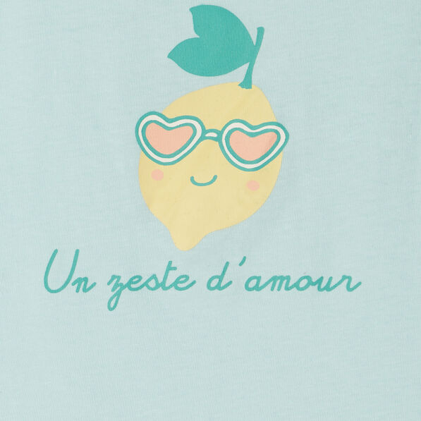 Ensemble t-shirt et short ecru bébé fille
