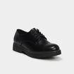 Derbies pied large crant&eacute;es noir femme