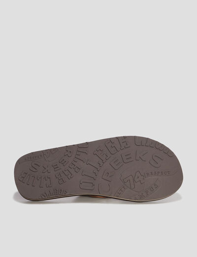 Mules plates marron homme