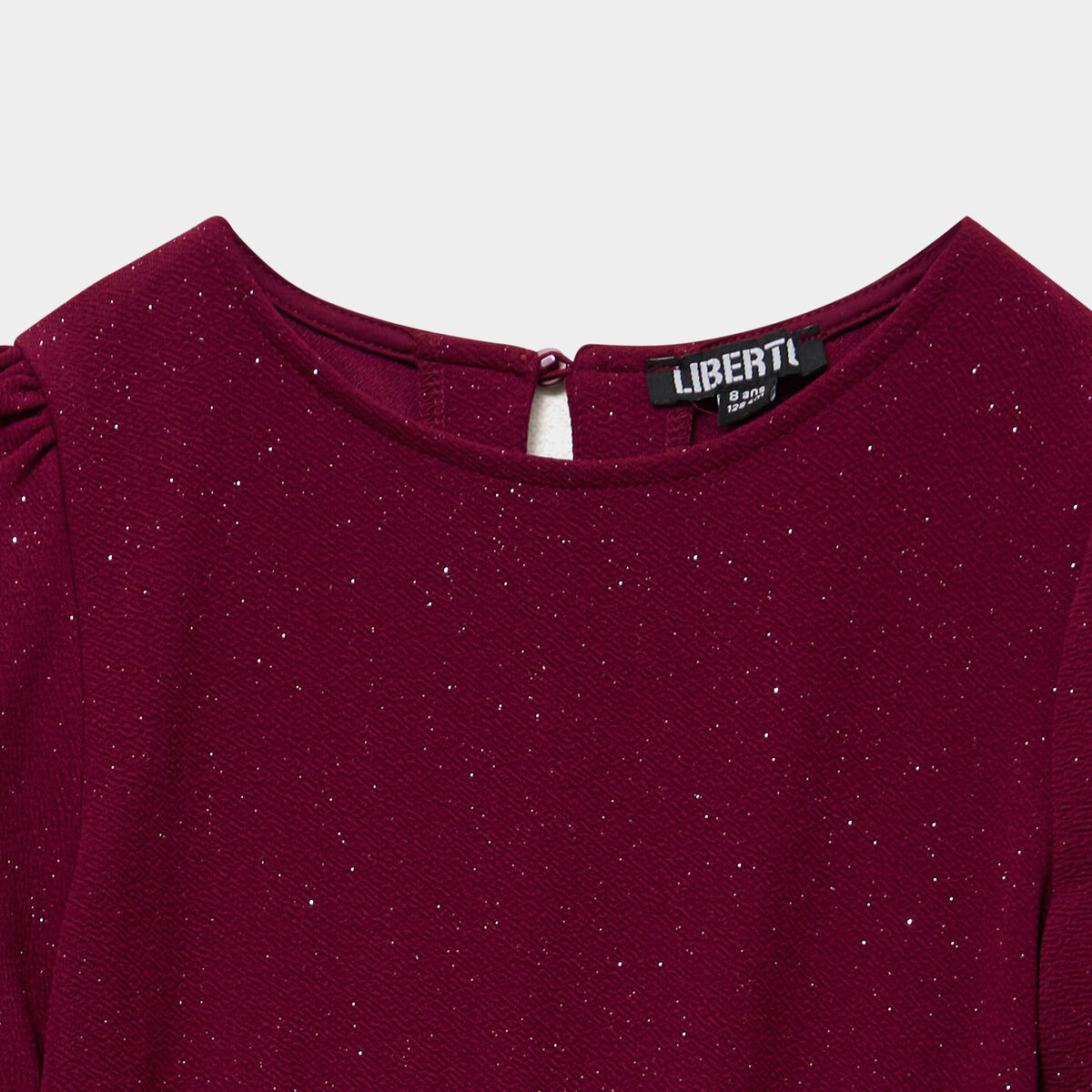 Combinaison pantalon &agrave; paillettes bordeaux fille