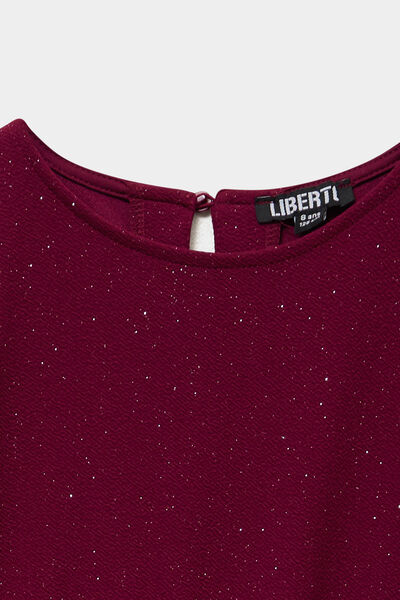 Combinaison pantalon &agrave; paillettes bordeaux fille