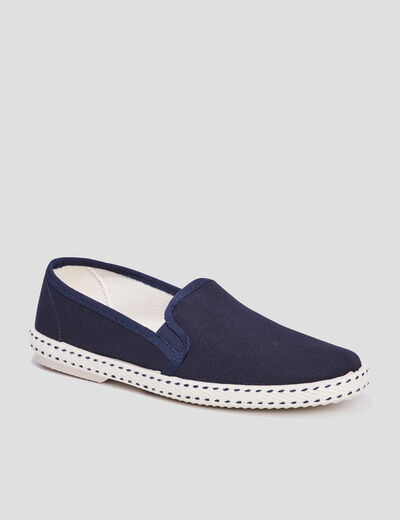 Espadrilles plates à détails tressés bleu homme