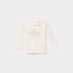 T-shirt manches longues coton blanc b&eacute;b&eacute; fille