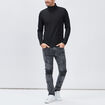 T-shirt col roulé manches longues noir homme