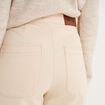 Pantalon wide leg cropped &agrave; boutons ivoire femme