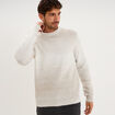 Pull droit col rond manches longues gris clair homme