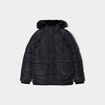 Doudoune à capuche doublure fourrure noir homme