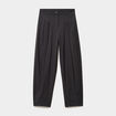 Pantalon ballon taille haute &agrave; pinces gris fonc&eacute; femme