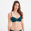 Soutien-gorge corbeille paddé dentelle vert canard femme